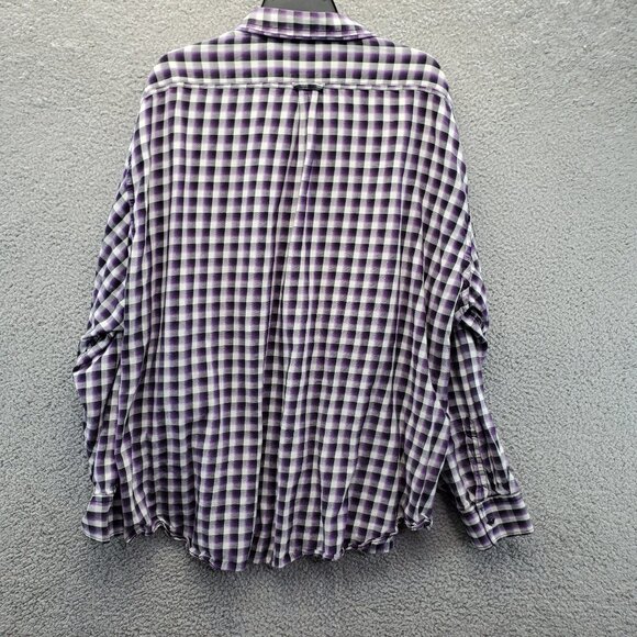 Egara Men's Plaid Purple Long Sleeve 4X - Picture 7 of 8